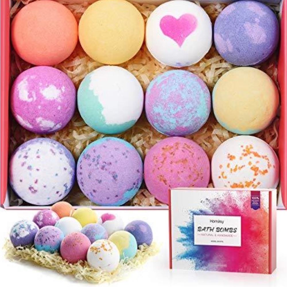 Homasy 12 Piece Bath Bomb Gift Set. SPA Bubble Fizzies. New With Box.
